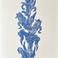 Corn Art Print – Blue on White